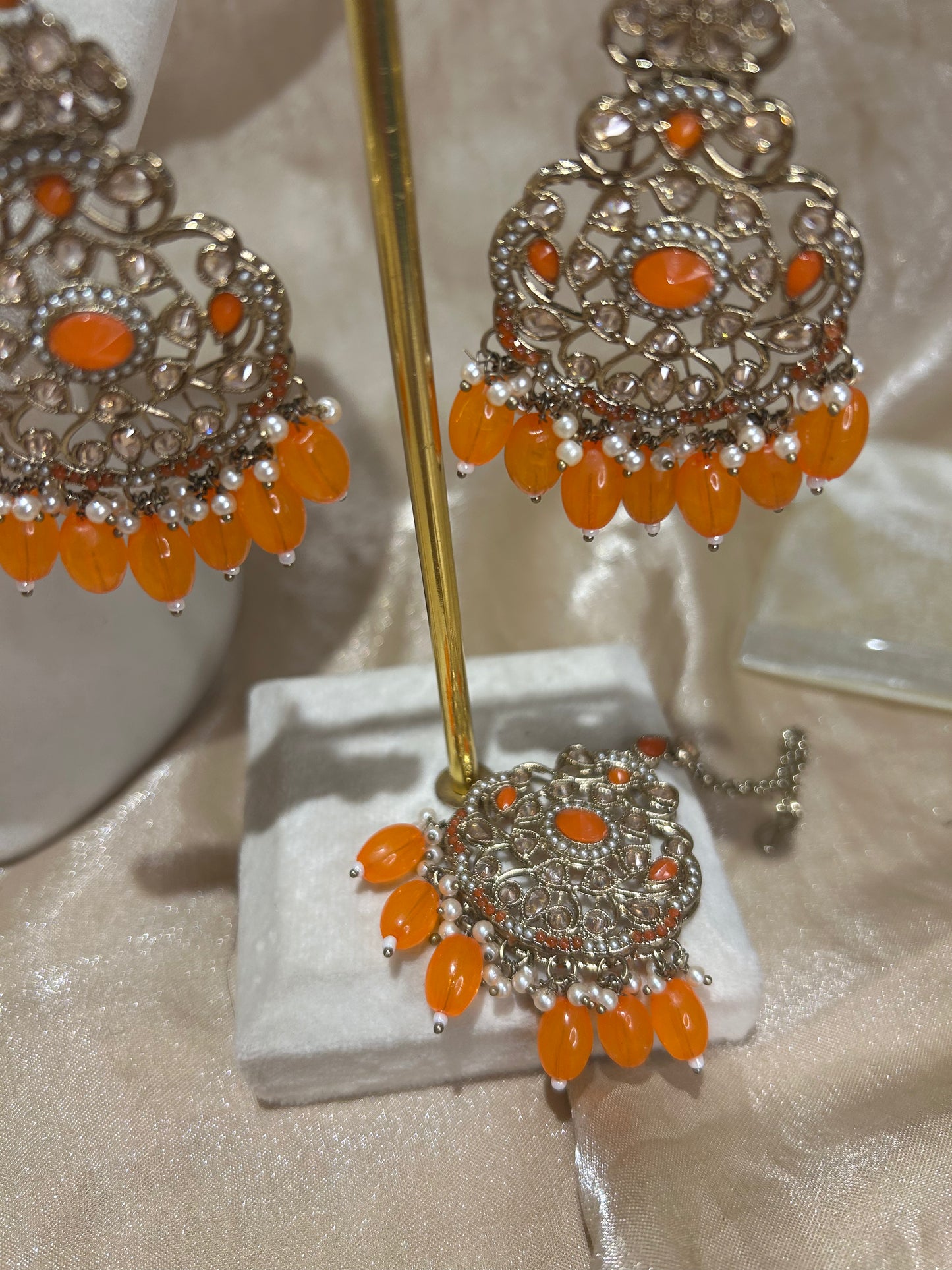 orange necklace set