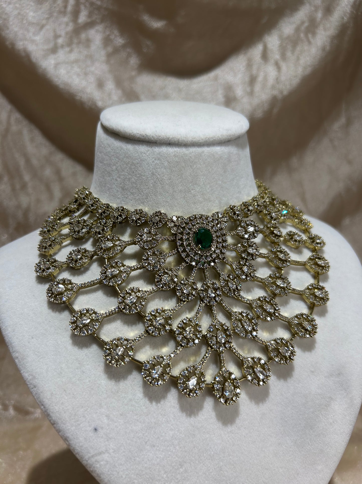 emerald green necklace set