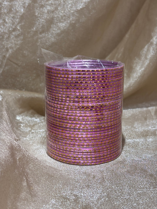 baby pink metallic bangles