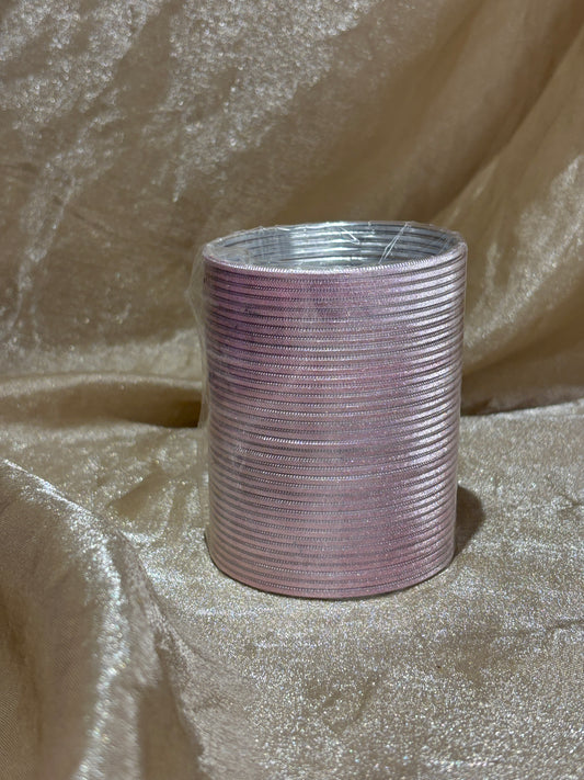 baby pink metallic bangles