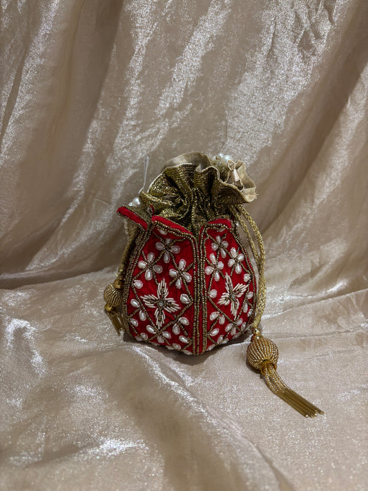 red potli purse