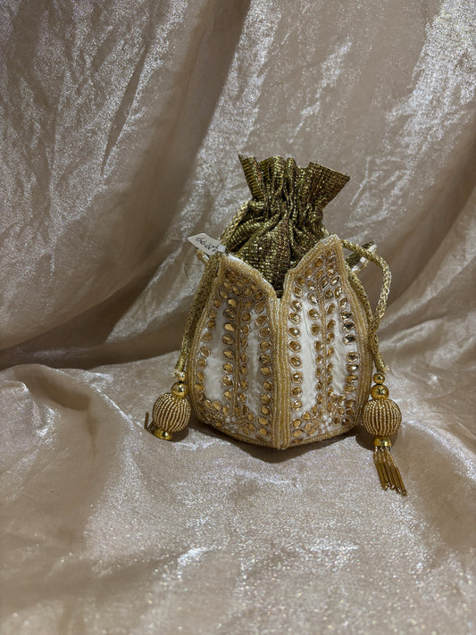 white potli purse