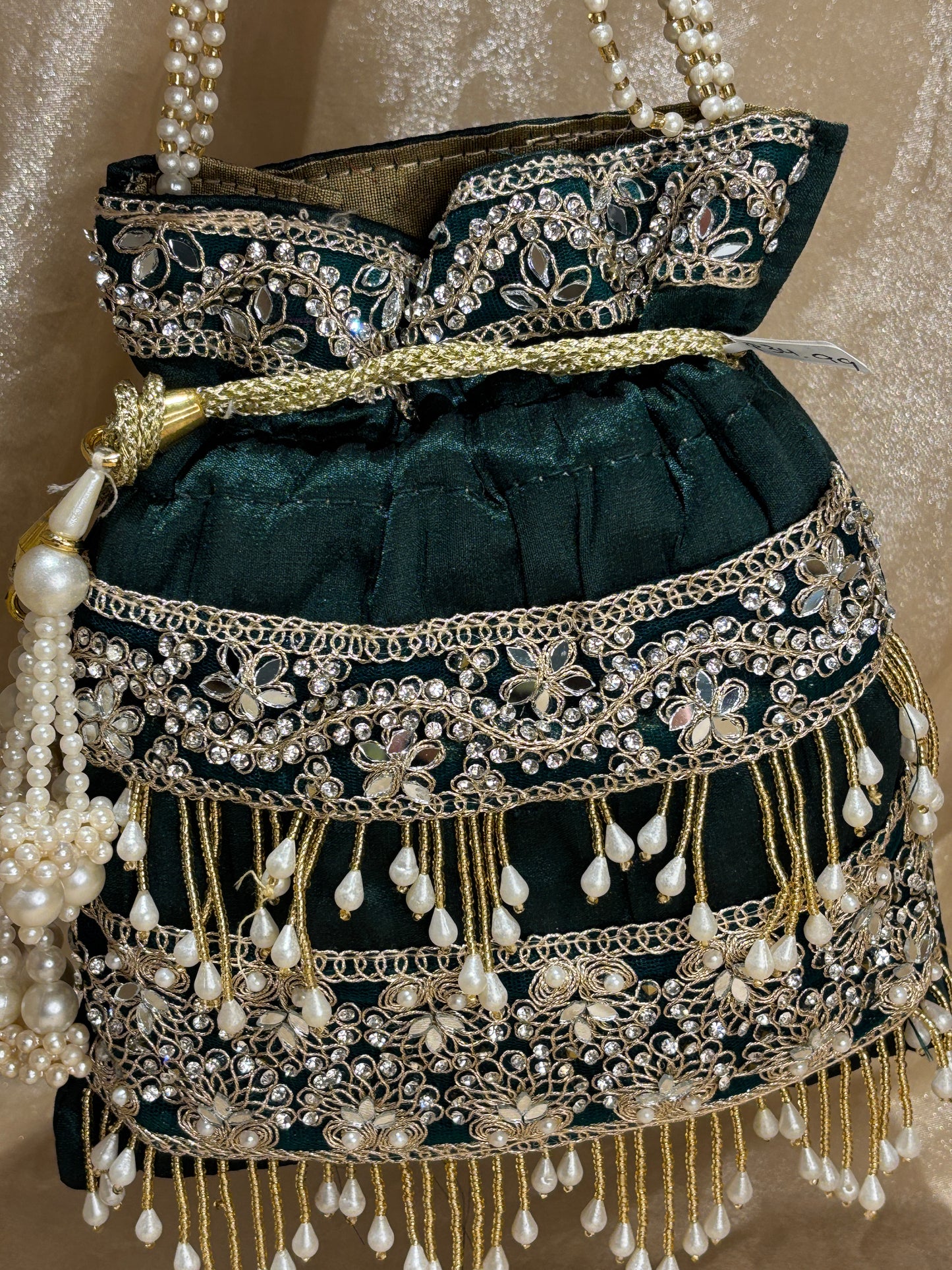 emerald green potli purse