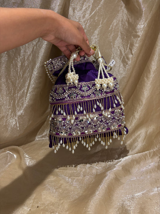 purple potli purse