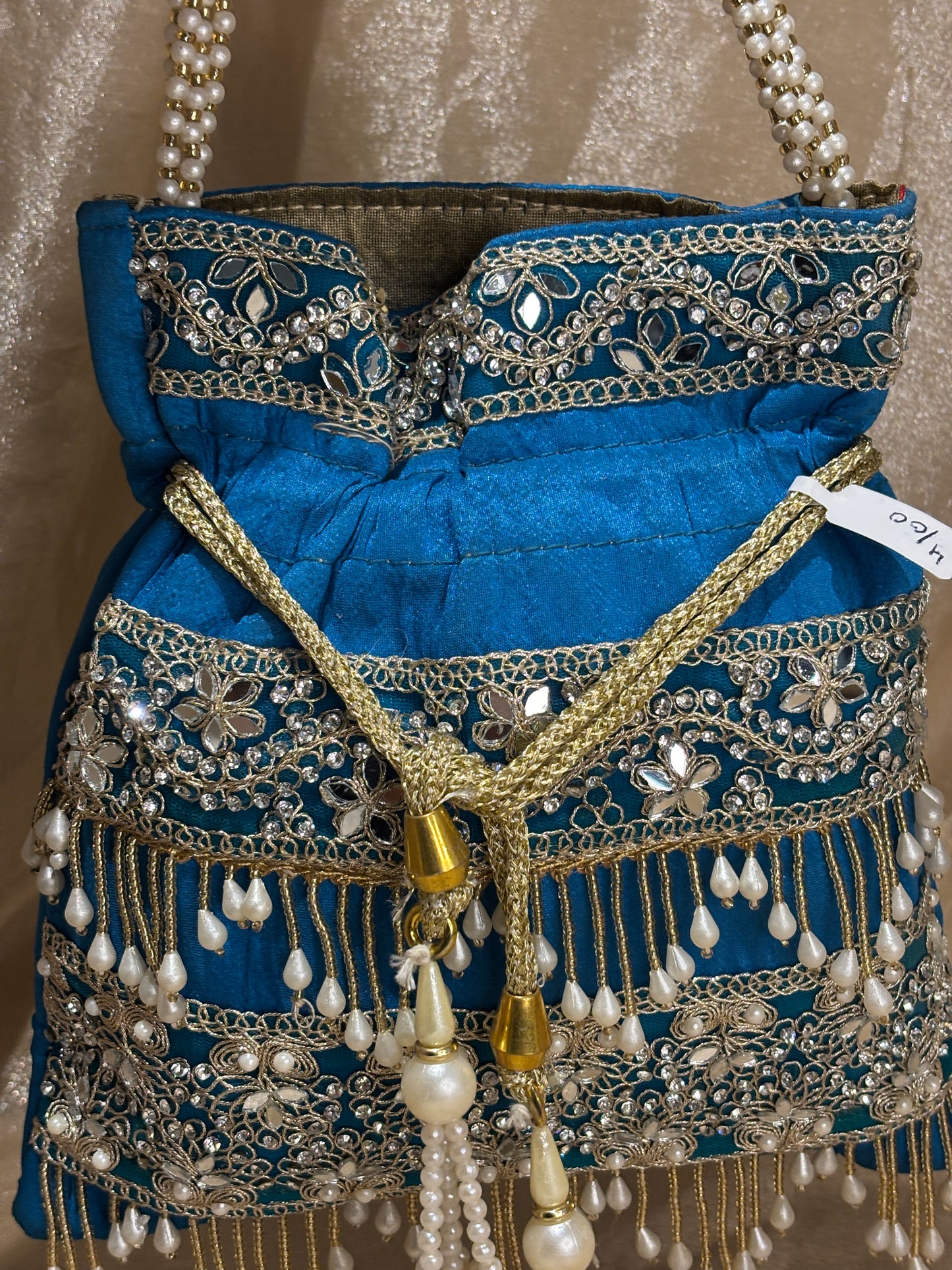 blue potli purse