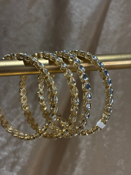 white gold kundan Kare