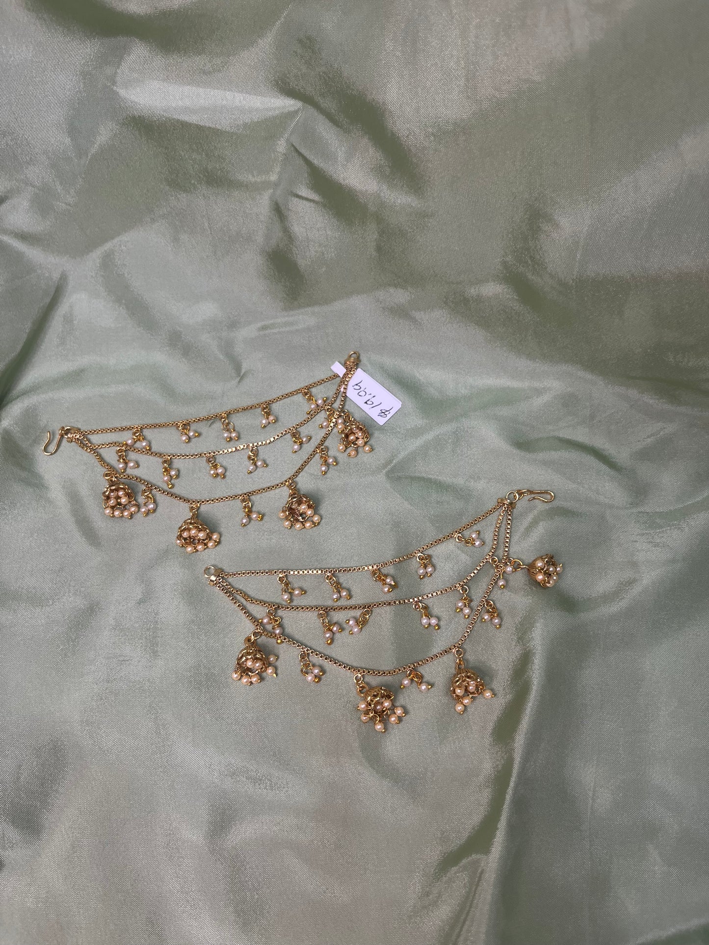 Three layered sahare with jhumki