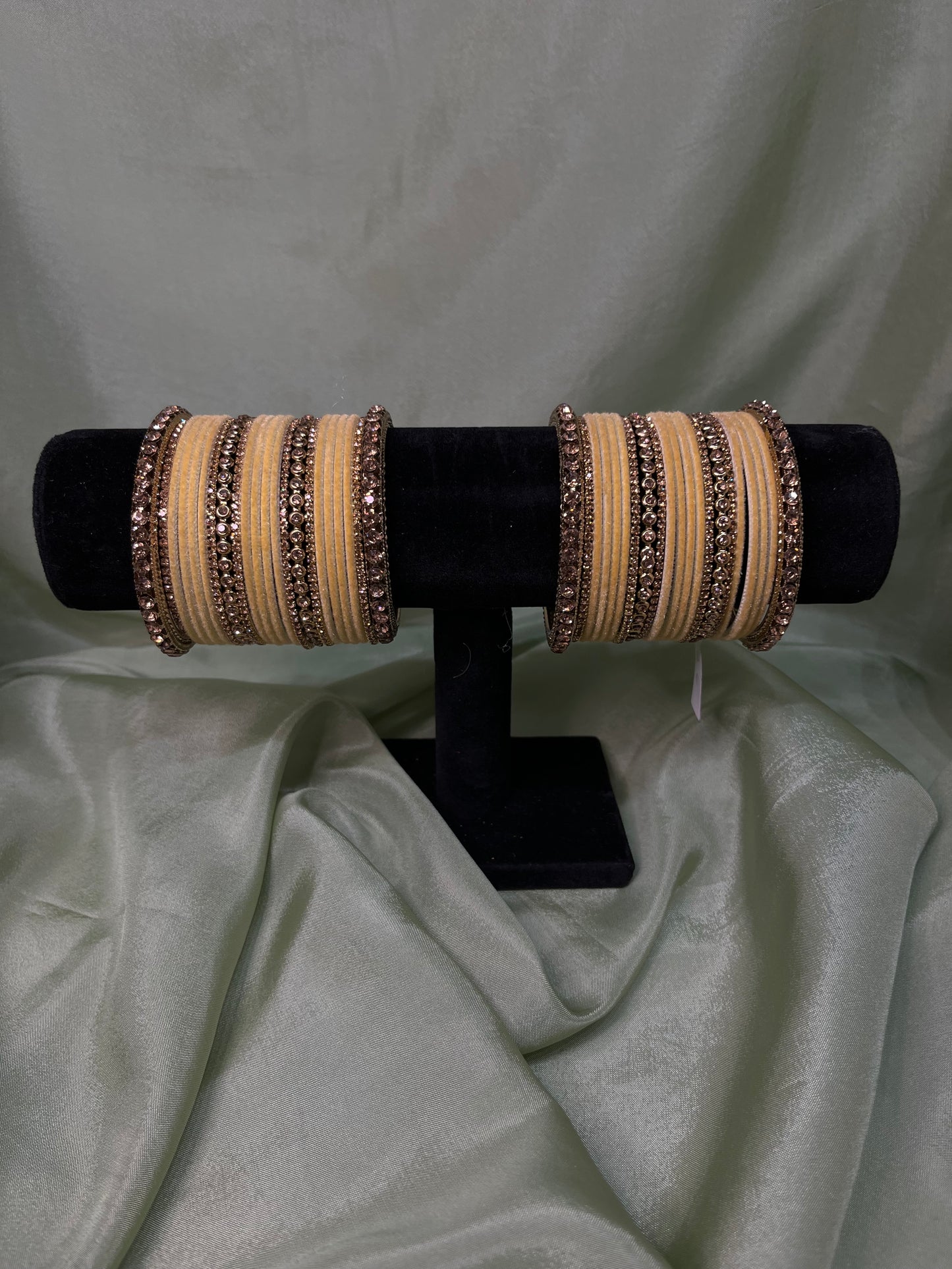 yellow velvet bangle set