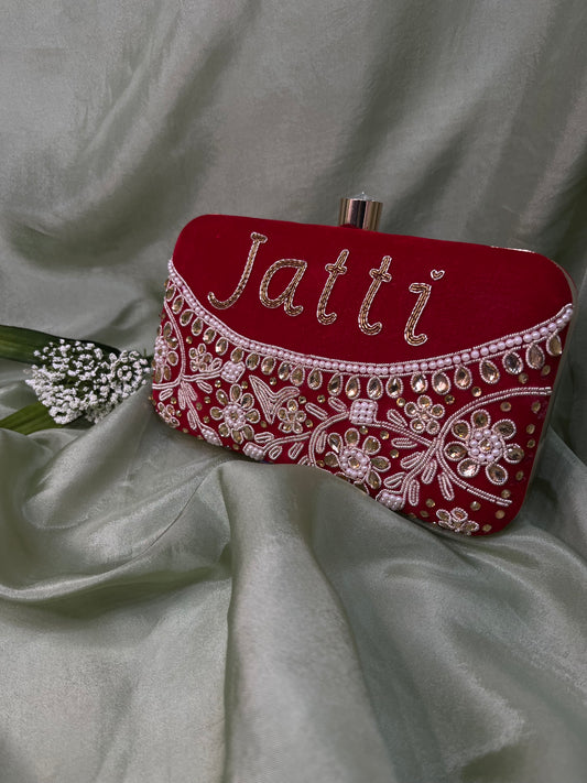 Red jatti clutch