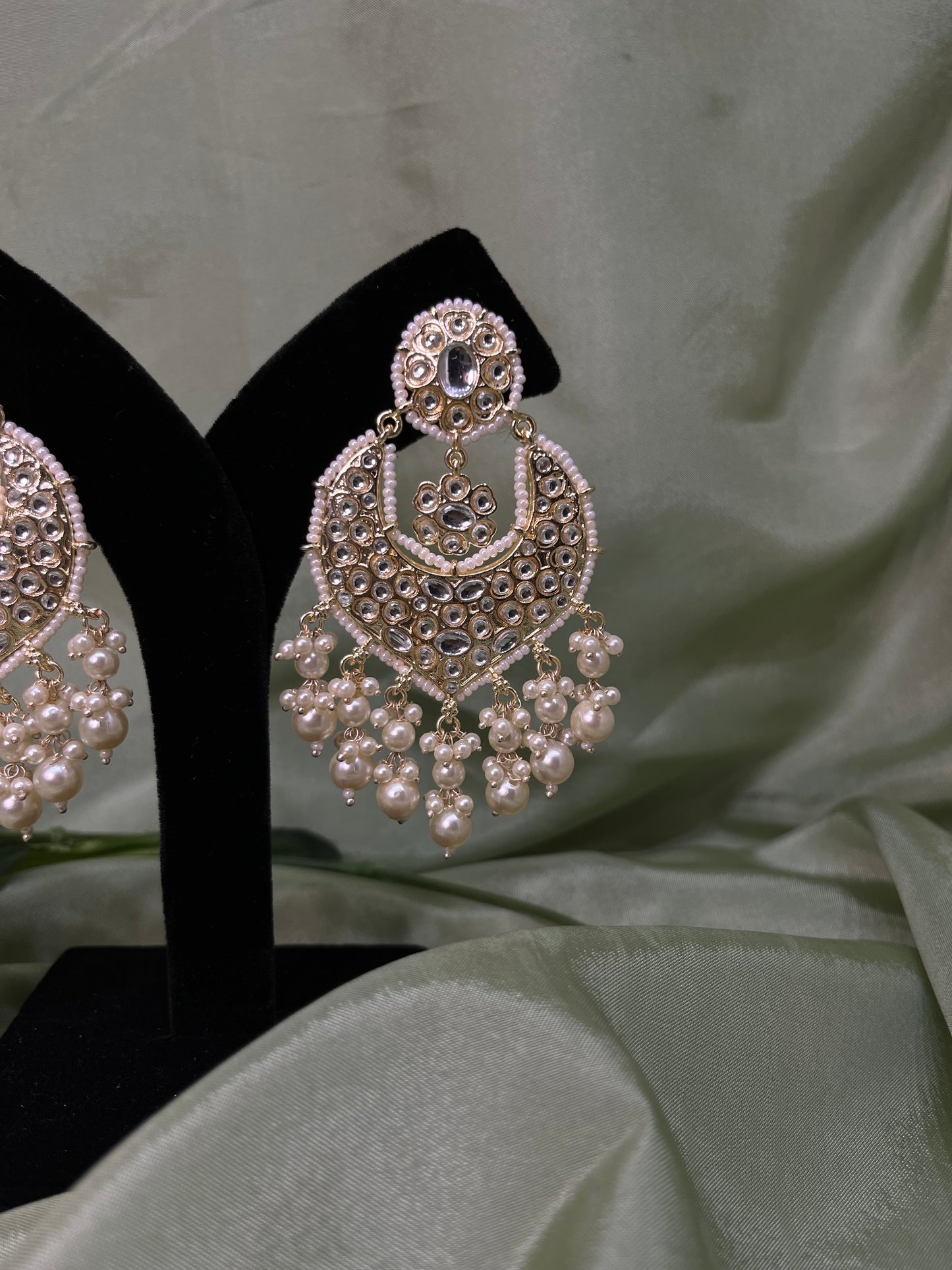 White earrings