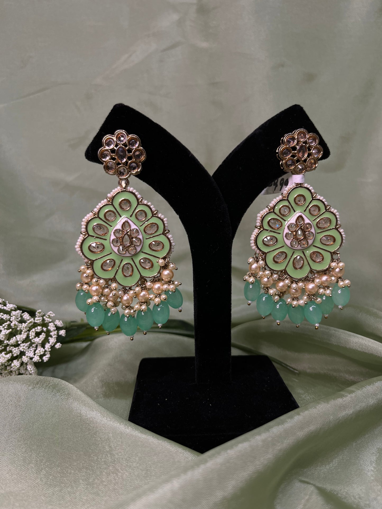Mint green earrings