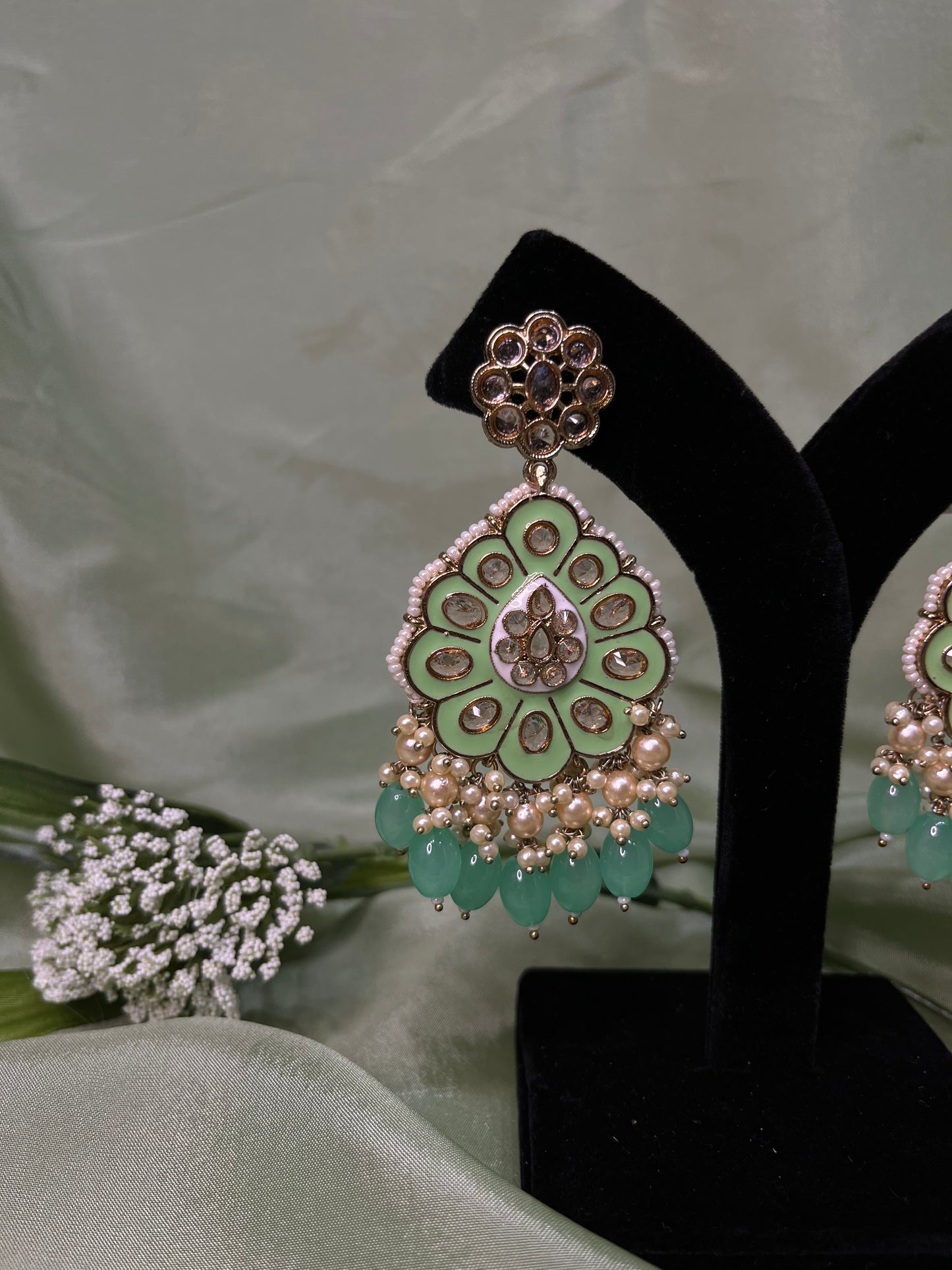 Mint green earrings