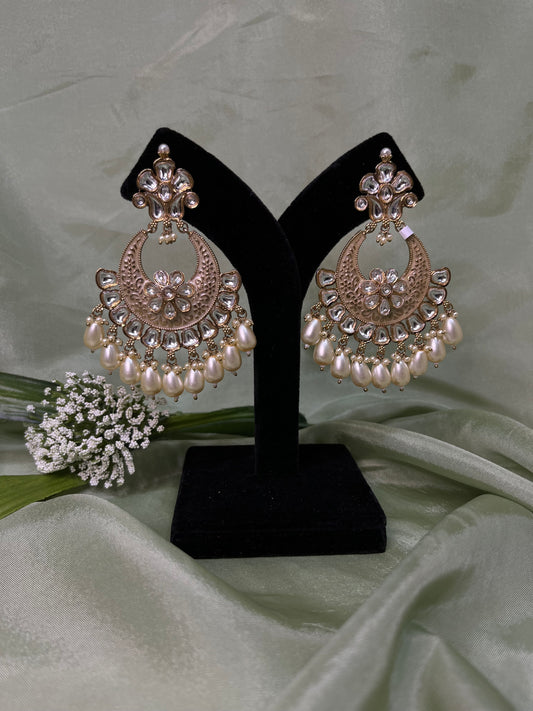 White statement earrings