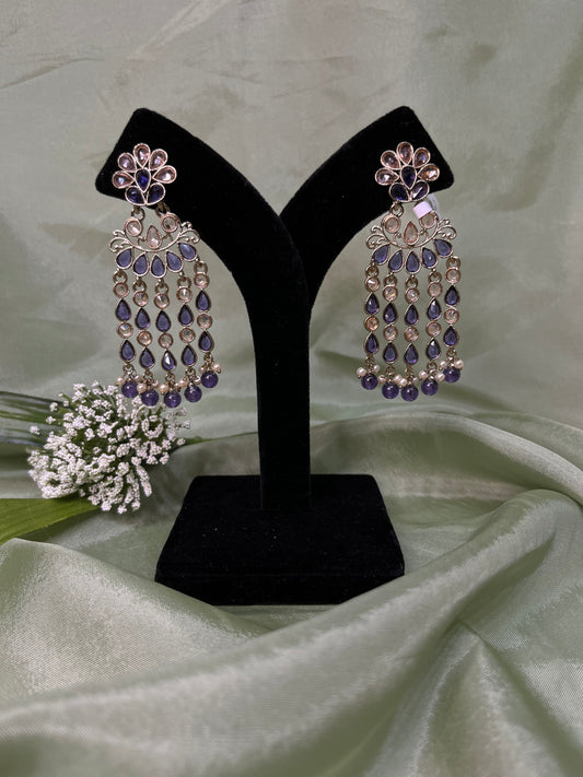 Purple dangling earrings