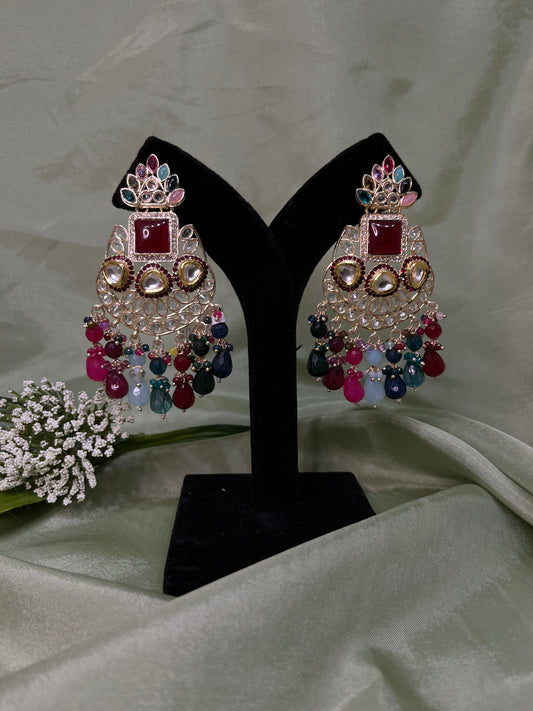 Multi-colour statement earrings