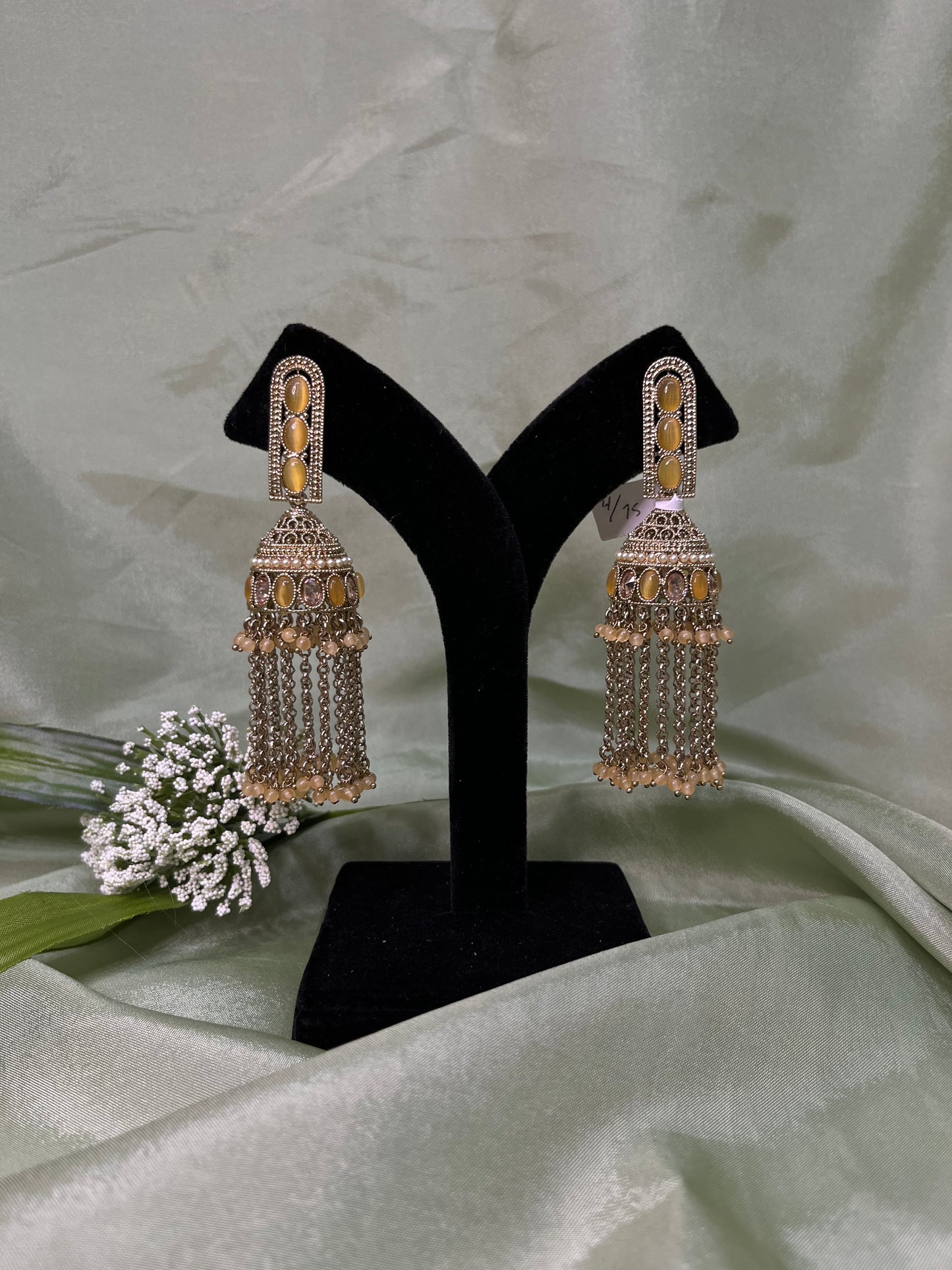 Heavy yellow jhumki