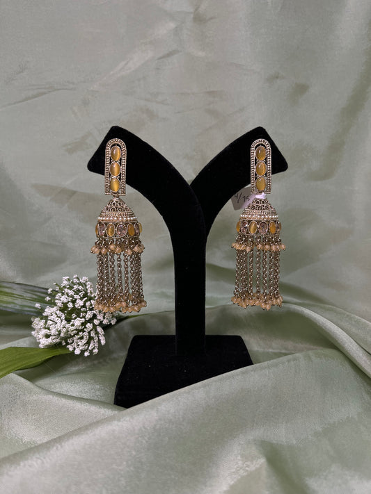 Heavy yellow jhumki