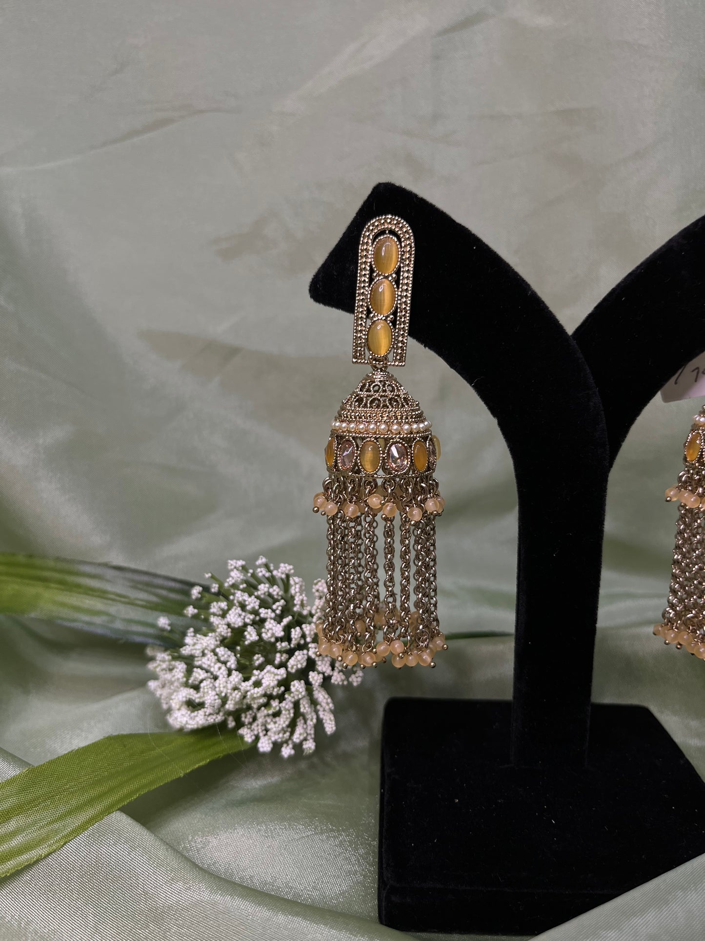 Heavy yellow jhumki