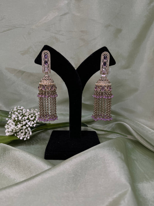 Heavy lavender jhumki