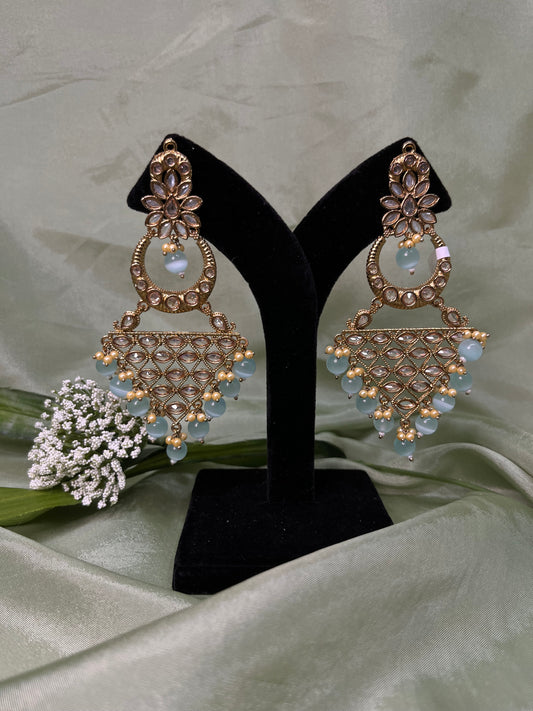 Light blue statement earrings