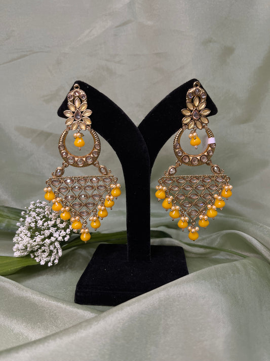 Yellow statement earrings