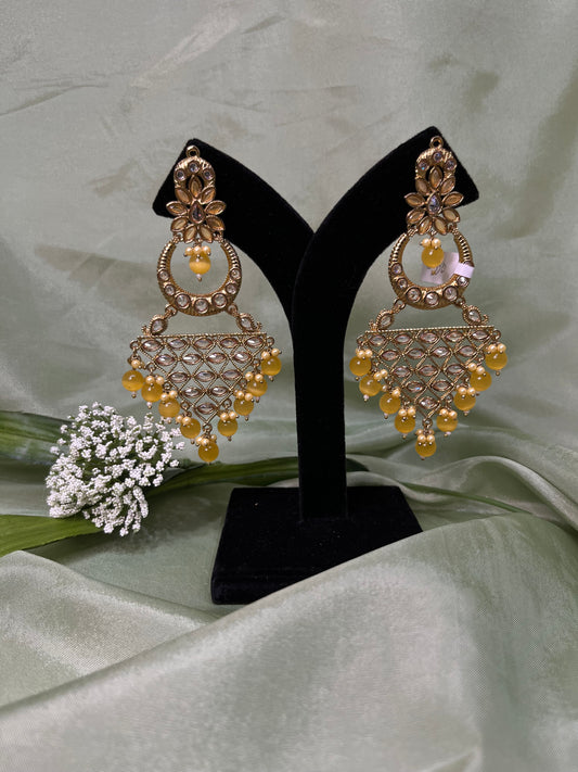 Yellow statement earrings