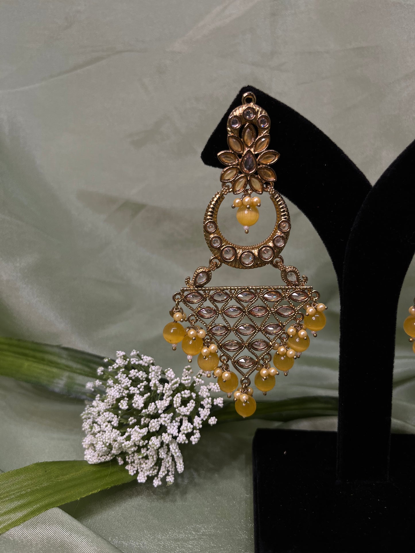 Yellow statement earrings
