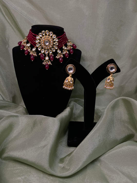 Red kundan choker