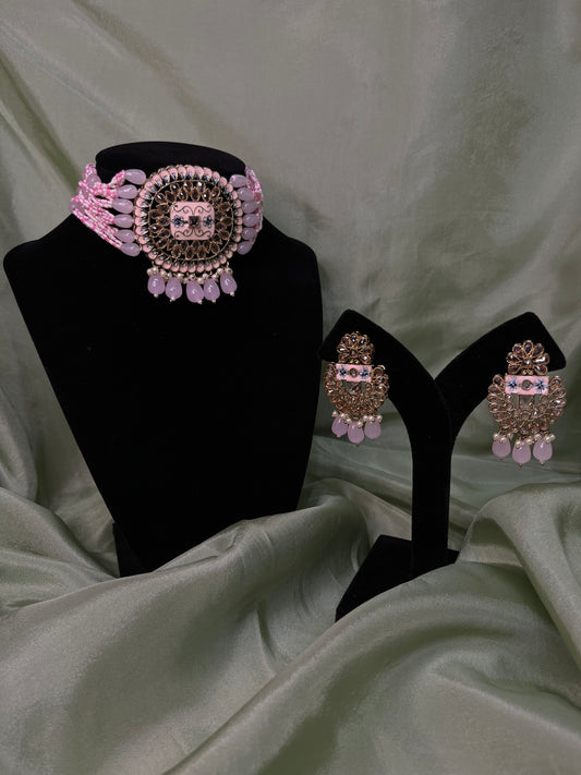 Baby pink choker set