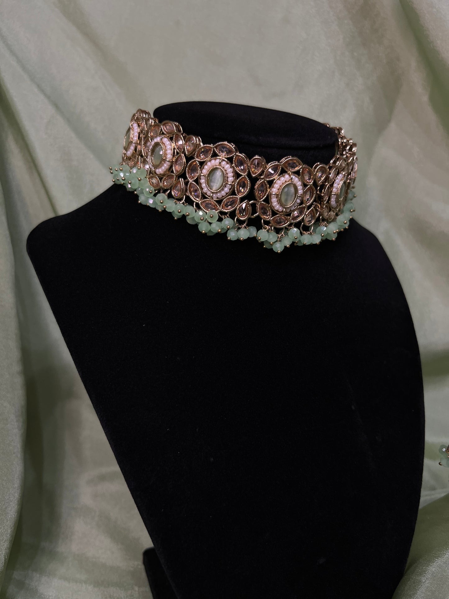 Mint green choker set