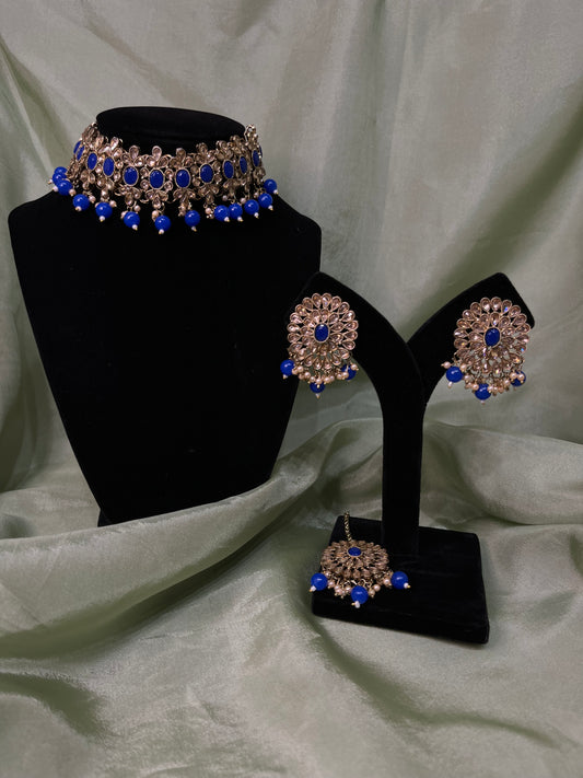 Royal blue choker set