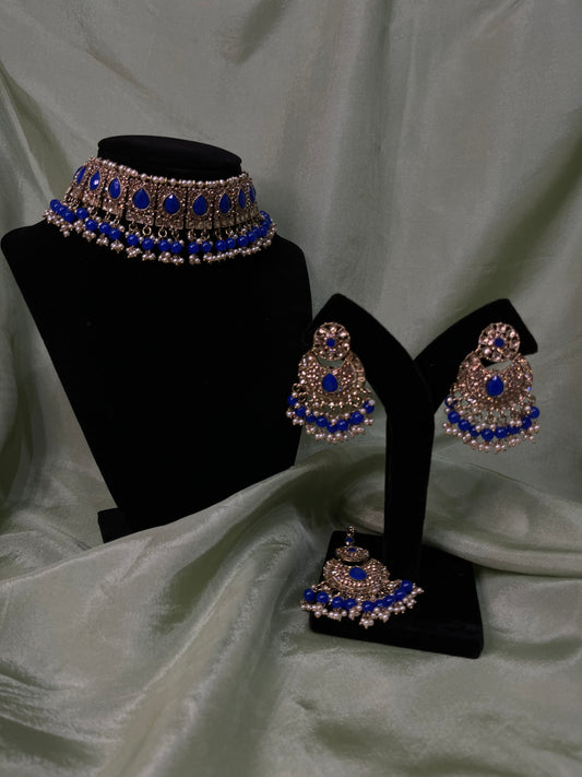 Royal blue choker set