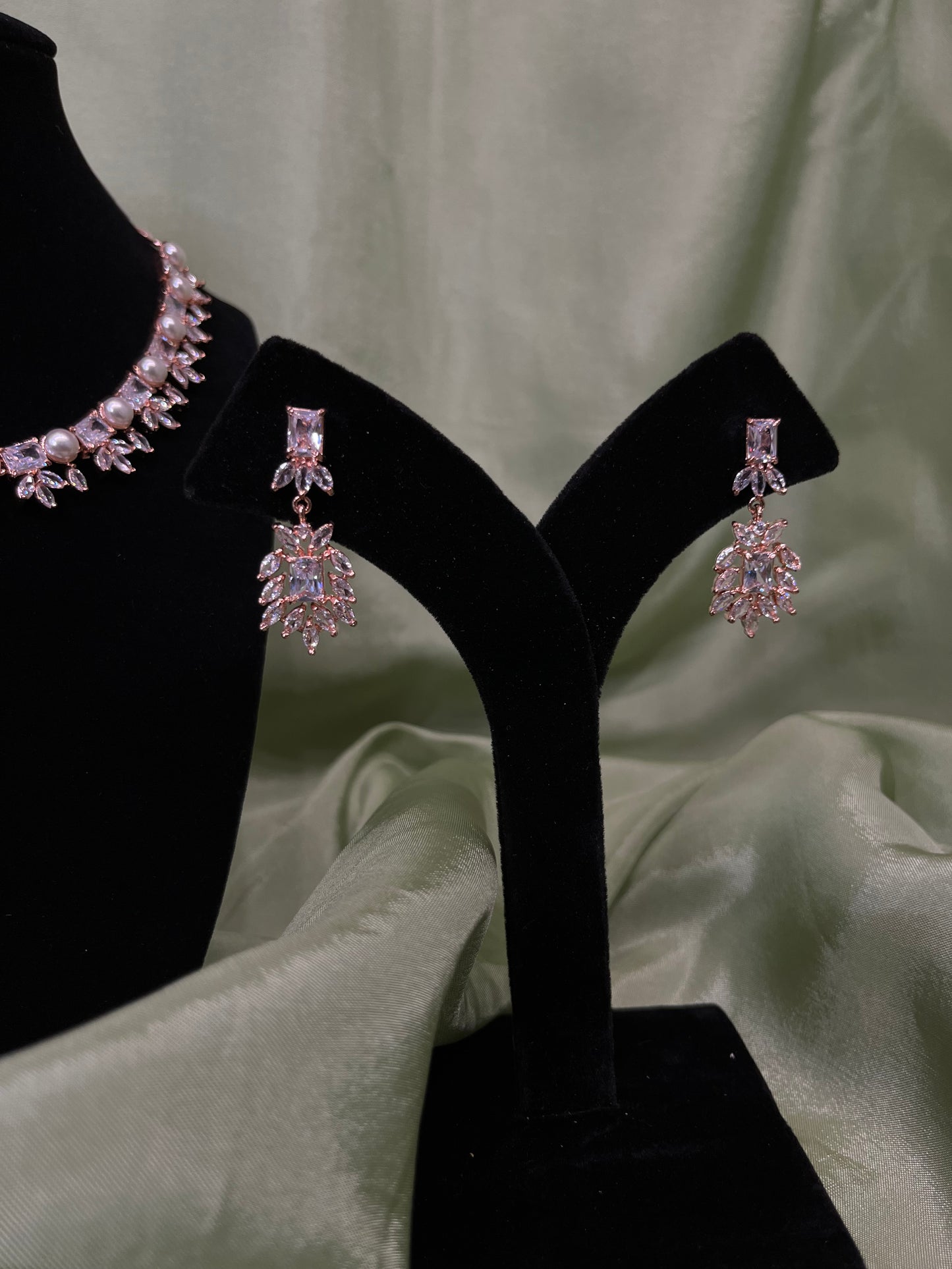 Rose gold American diamond set
