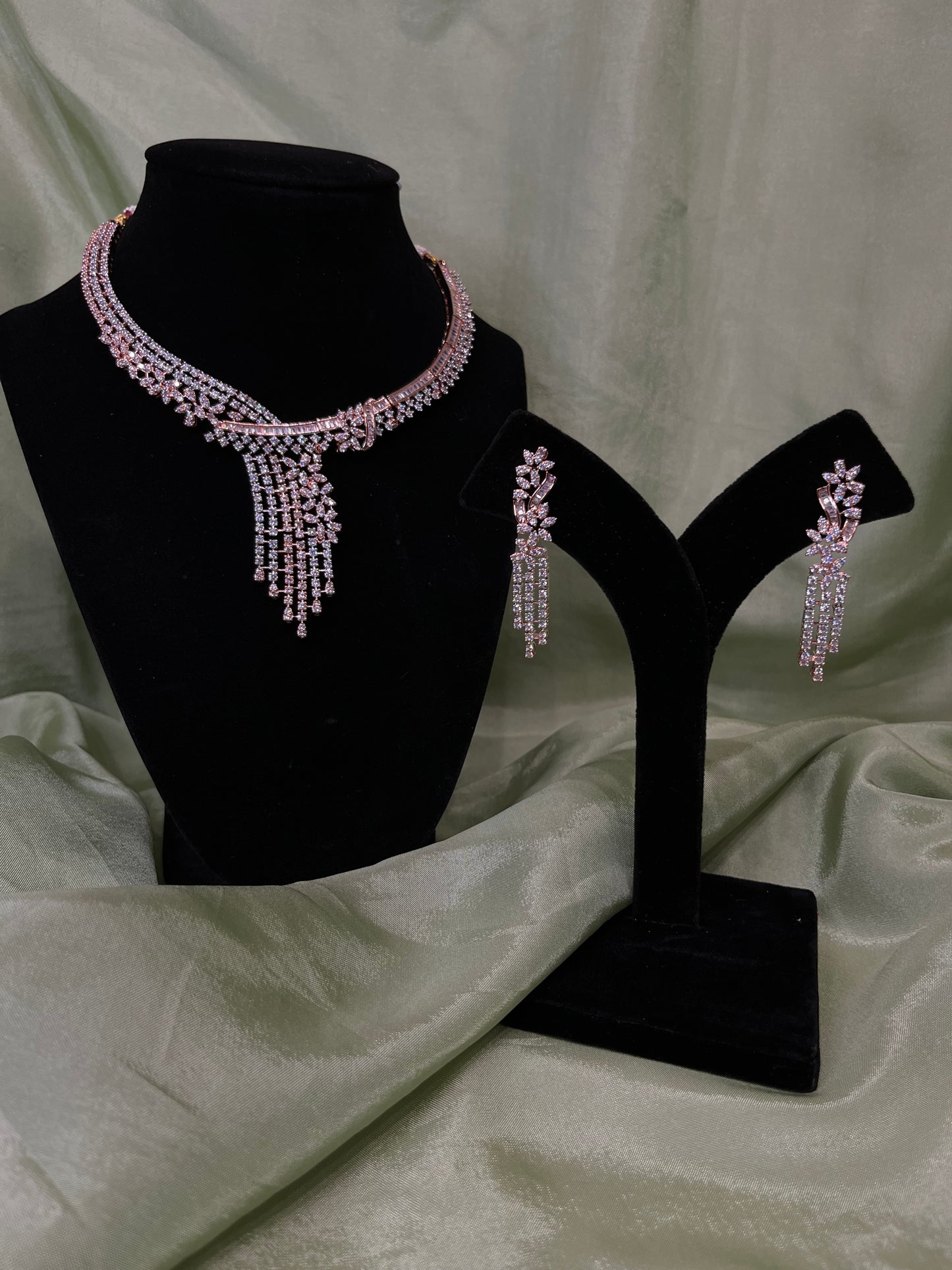 Rose gold American diamond set