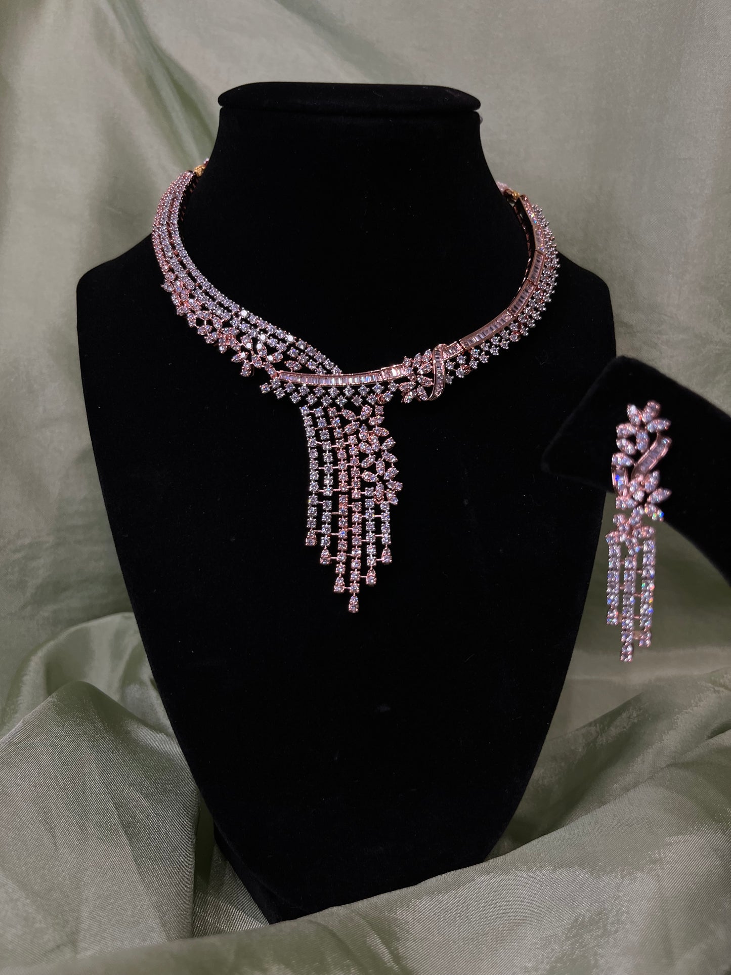 Rose gold American diamond set