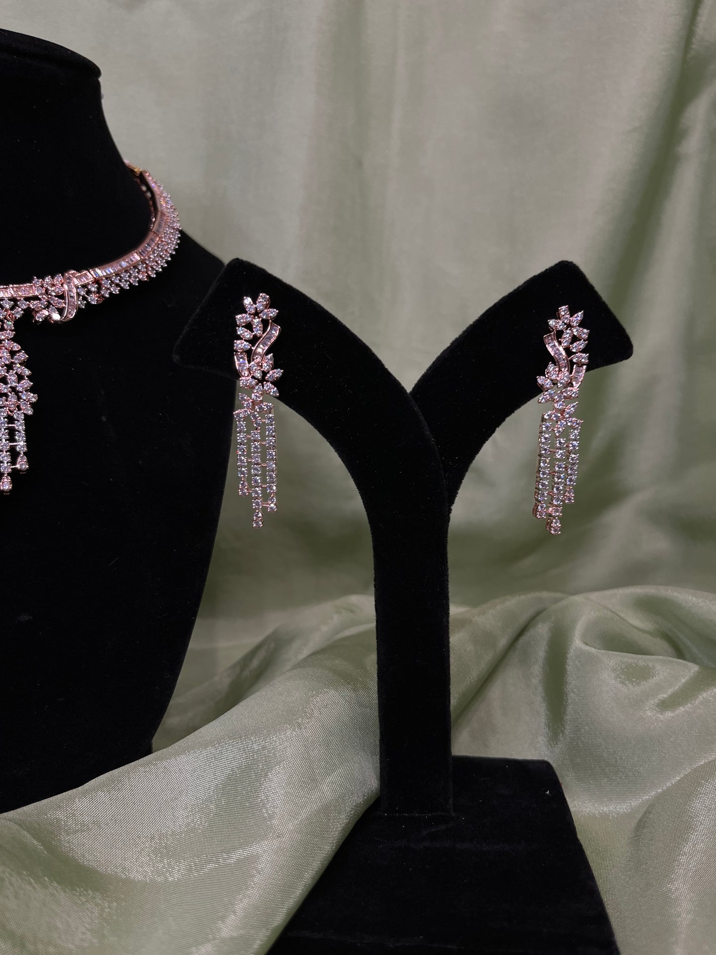 Rose gold American diamond set