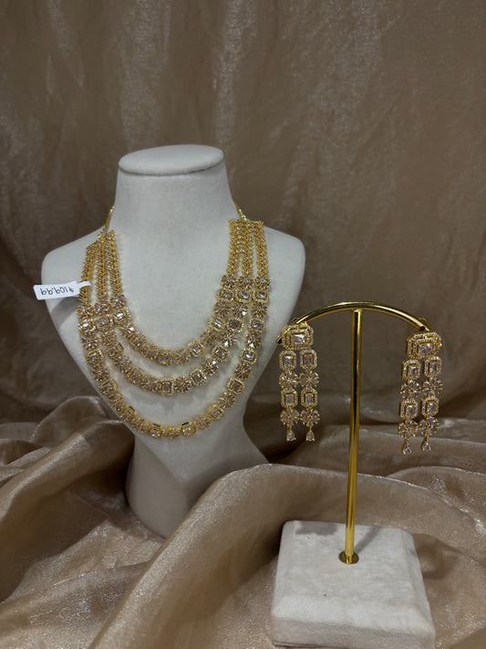 3-layer gold American diamond set