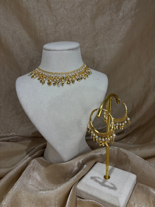Small jadau necklace set