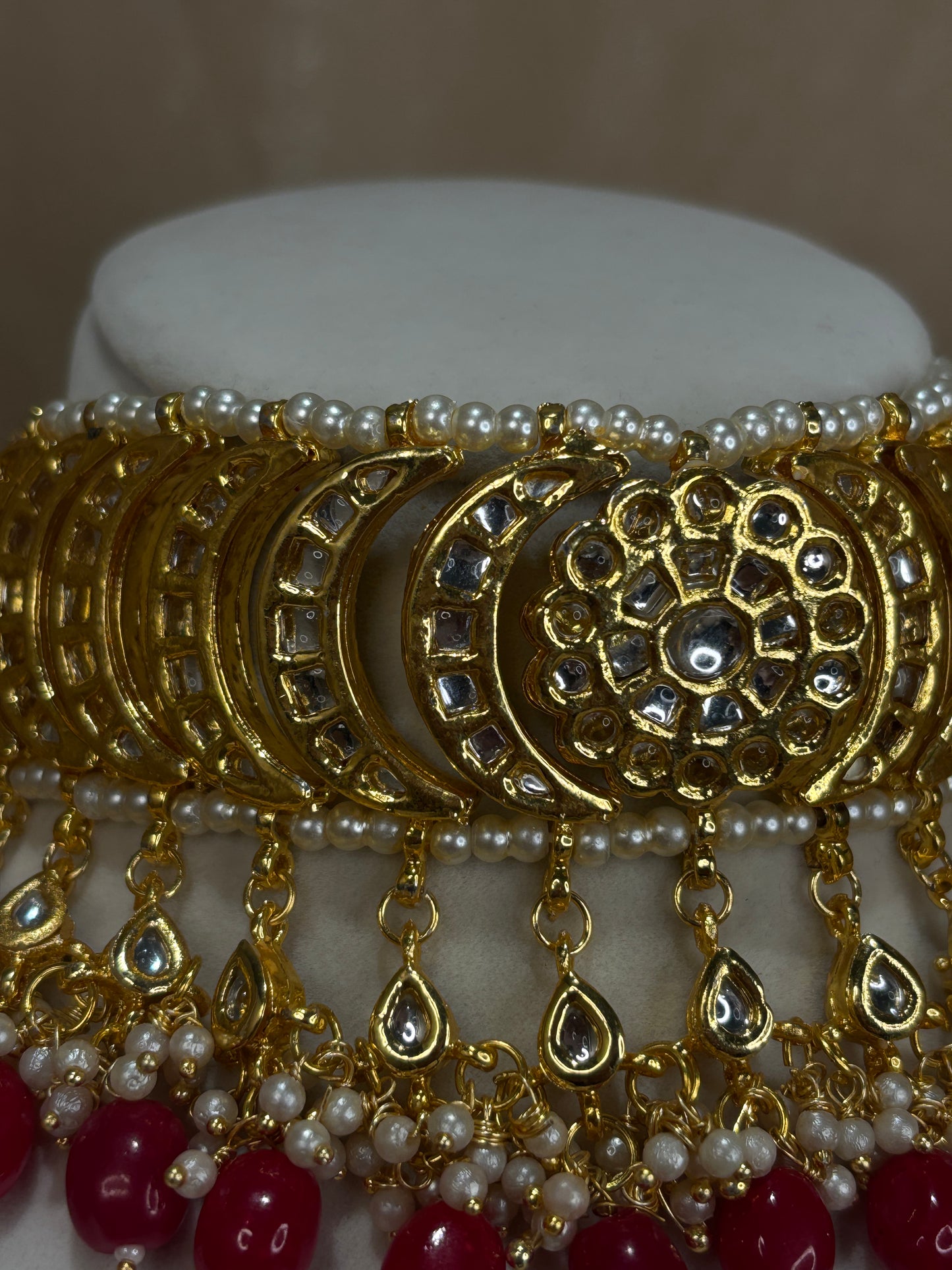 Red kundan choker set
