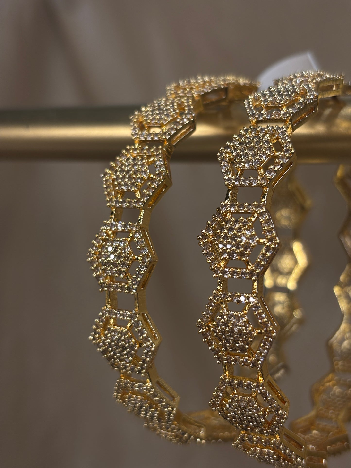 Gold American diamond kare