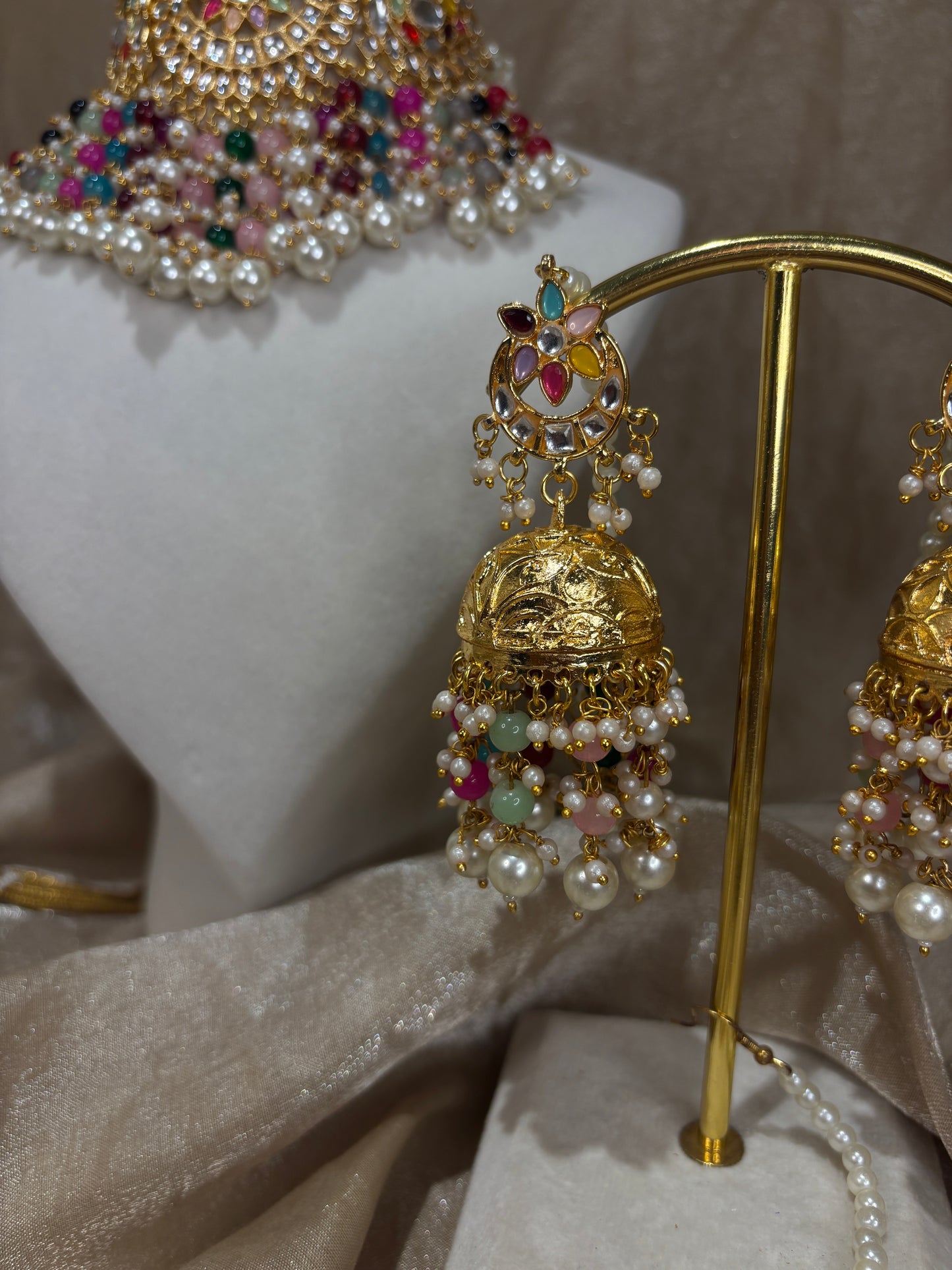 Multi coloured kundan choker set