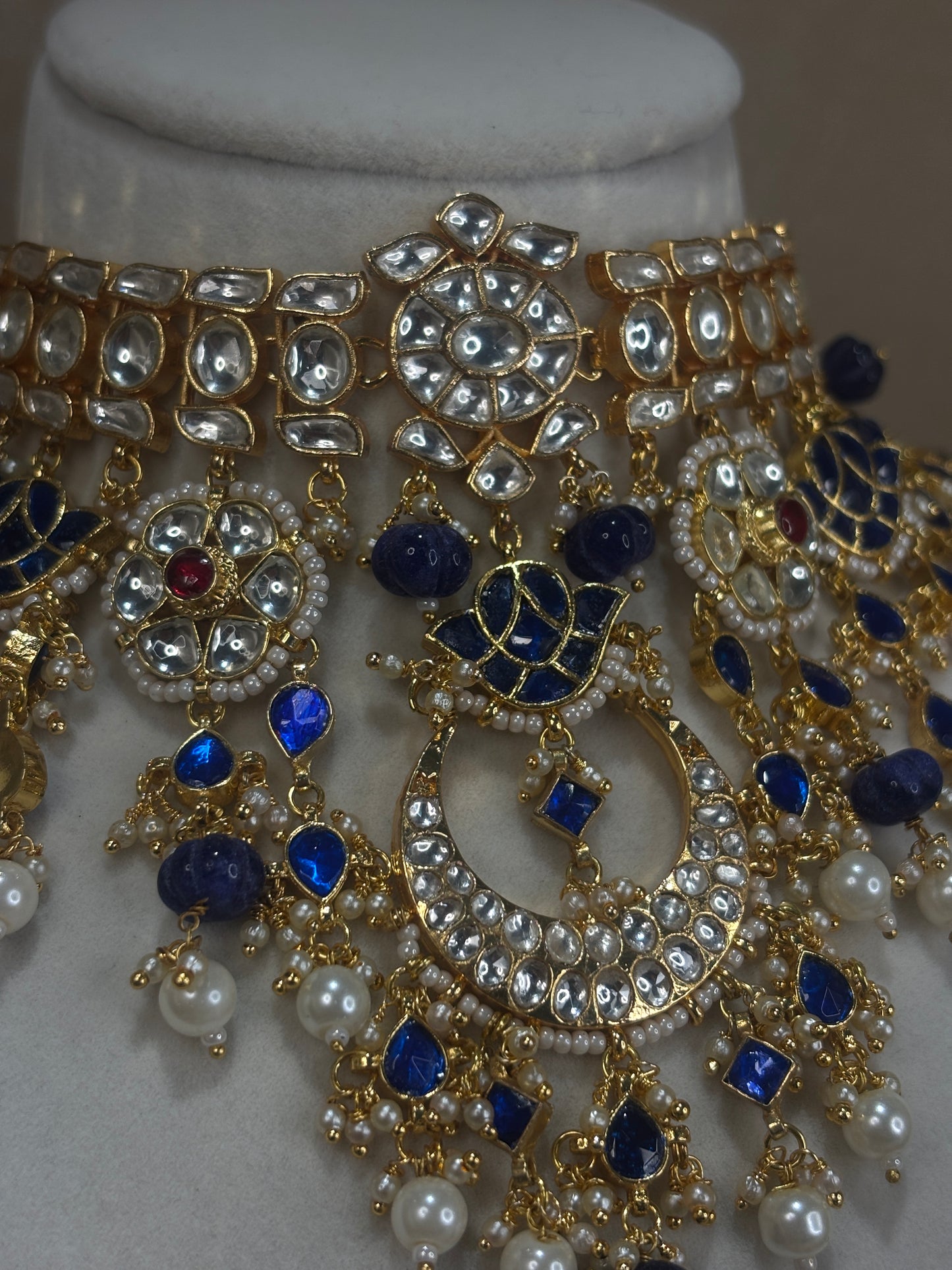 Heavy royal blue choker set
