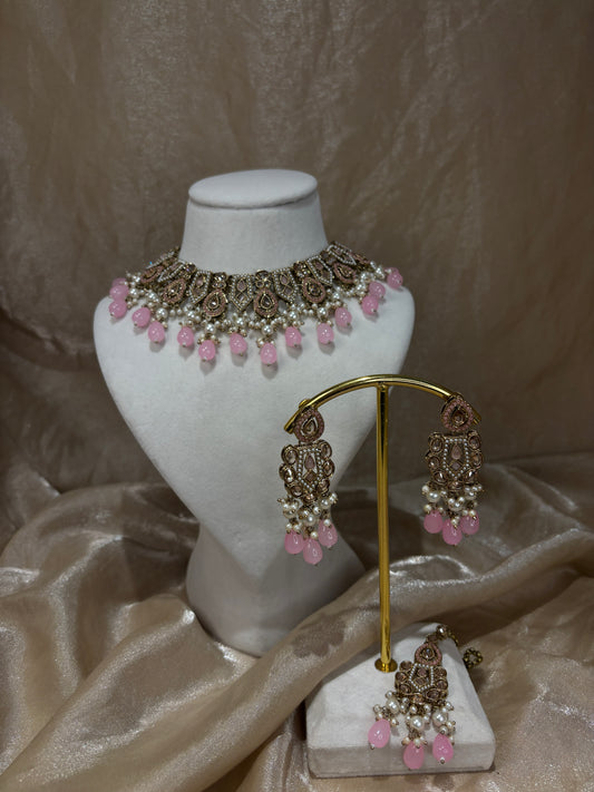Baby pink choker set