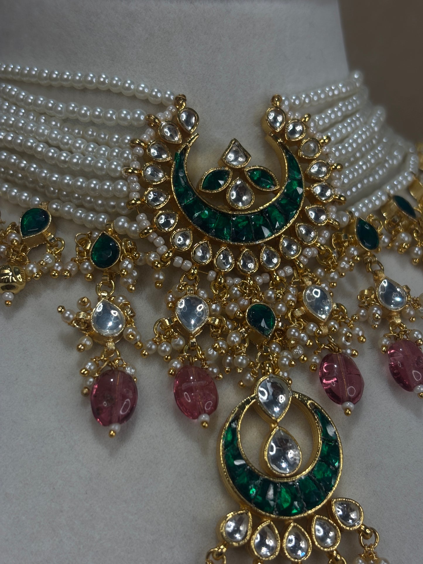 Emearld green/purple choker set
