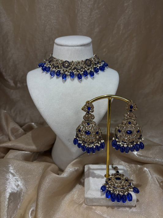 Royal blue choker set