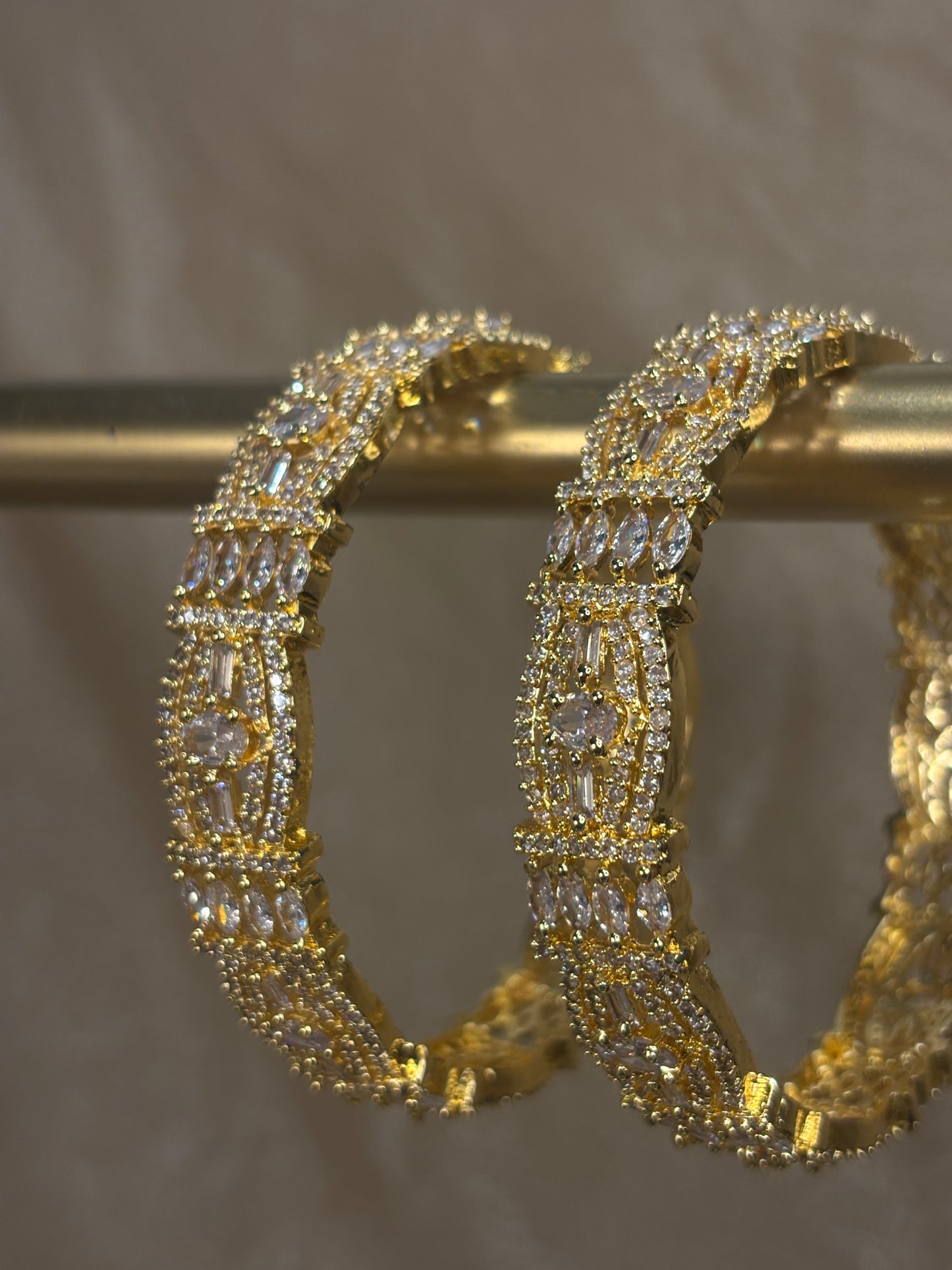 Gold American diamond kare