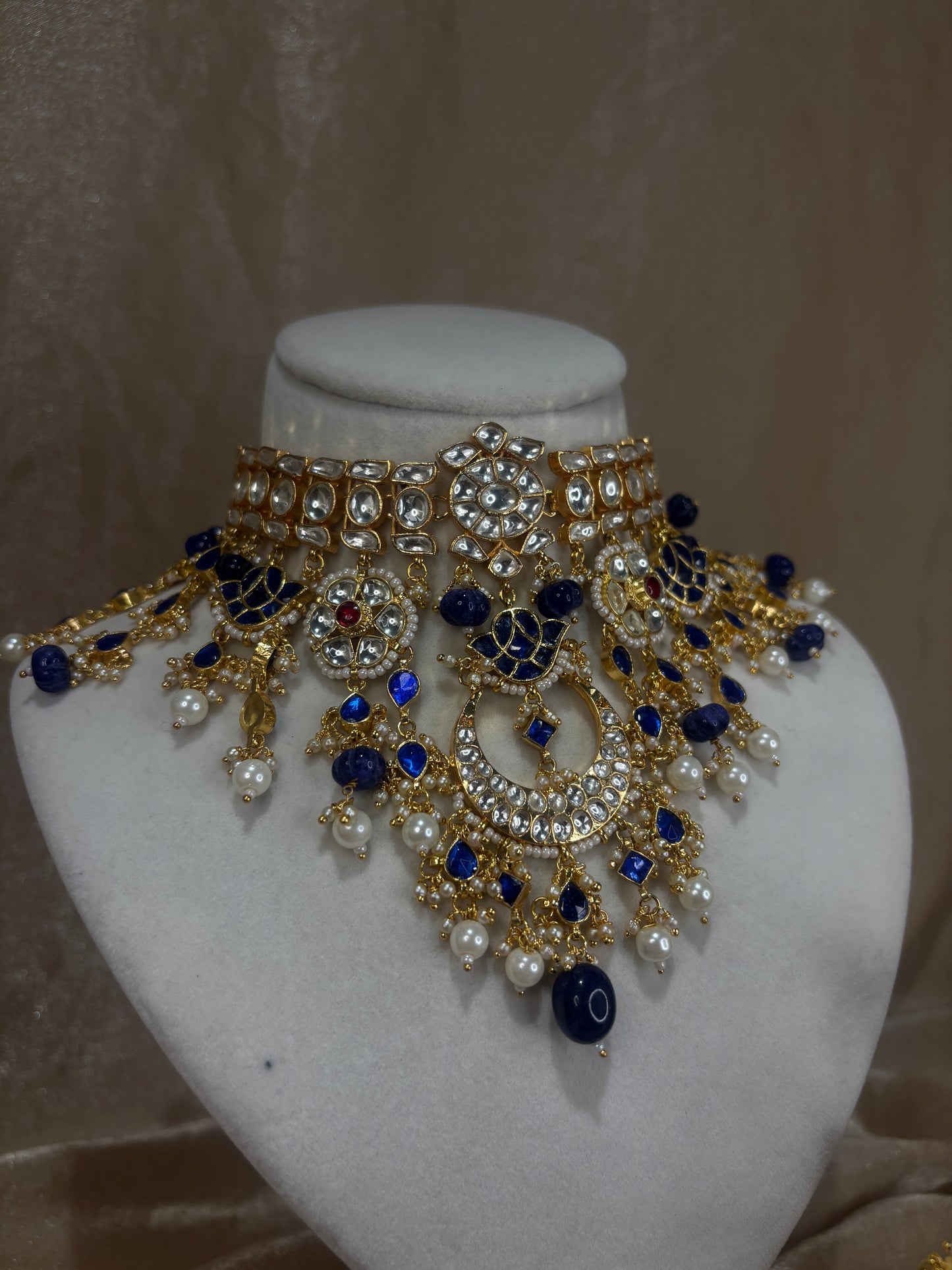 Heavy royal blue choker set