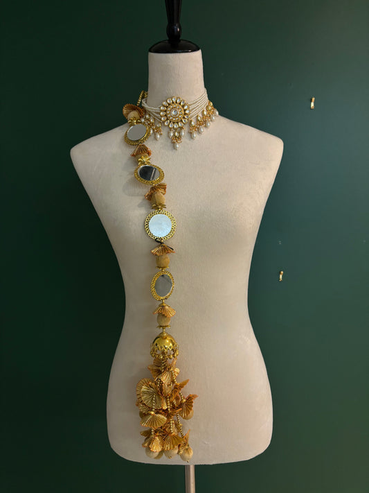Gold mirror work parandi