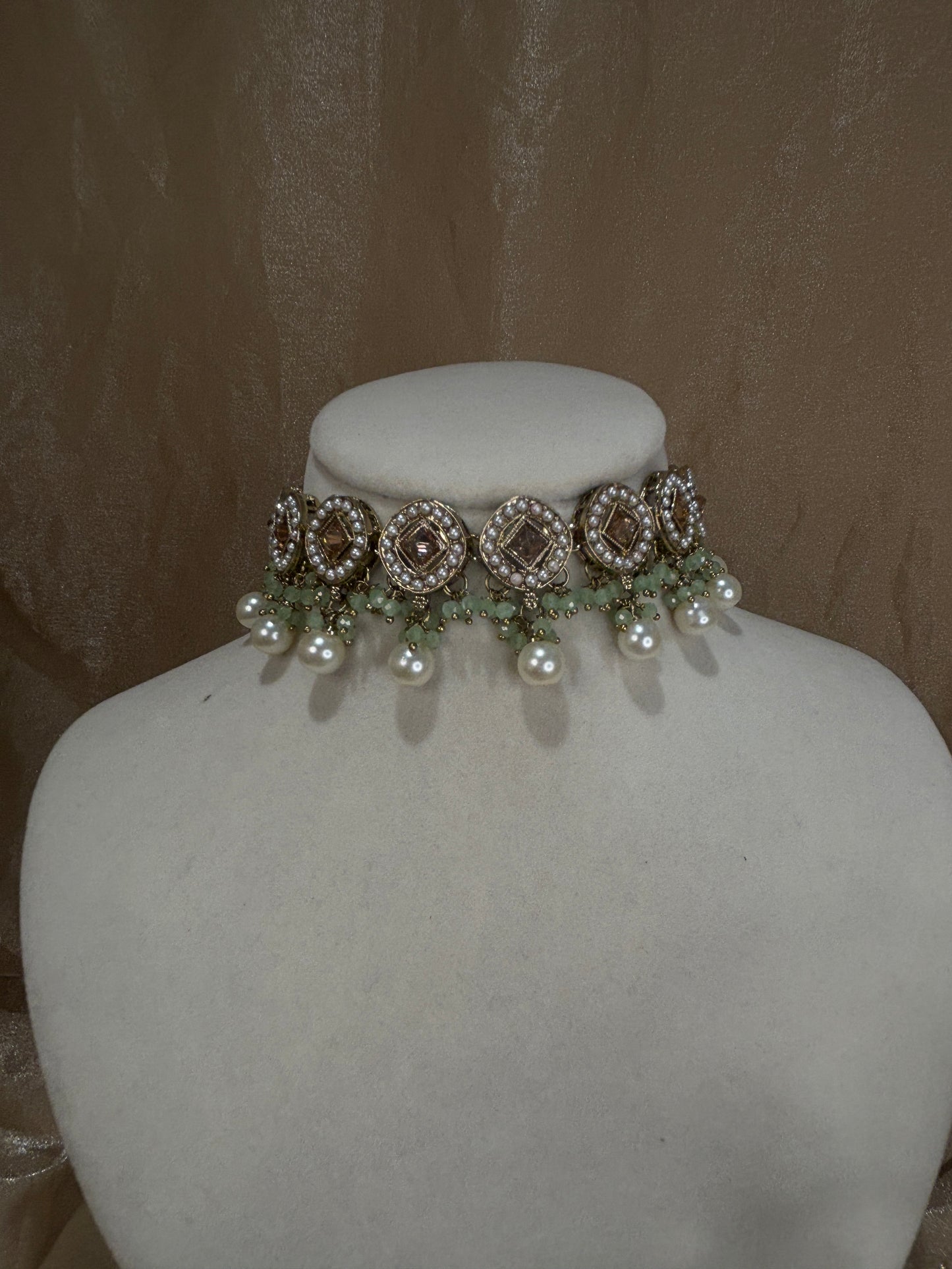 Mint green choker set