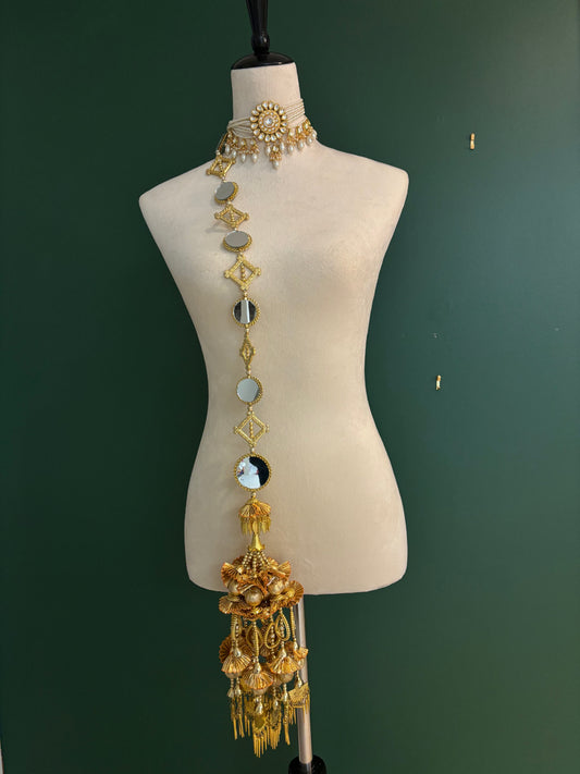 Gold mirror work parandi